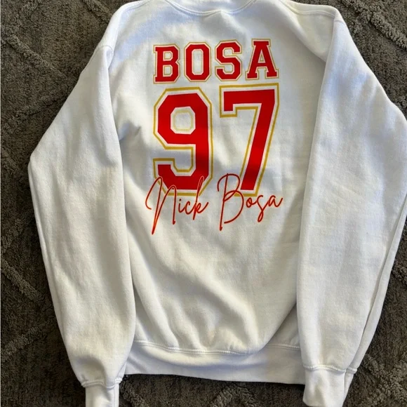 49ERS White 49ers Era Women Sweater Bosa 97 - Picture 2 of 4